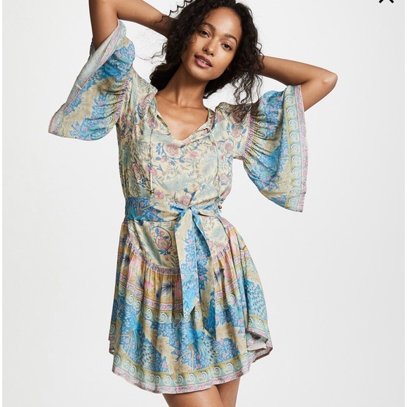 spell oasis mini dress opal